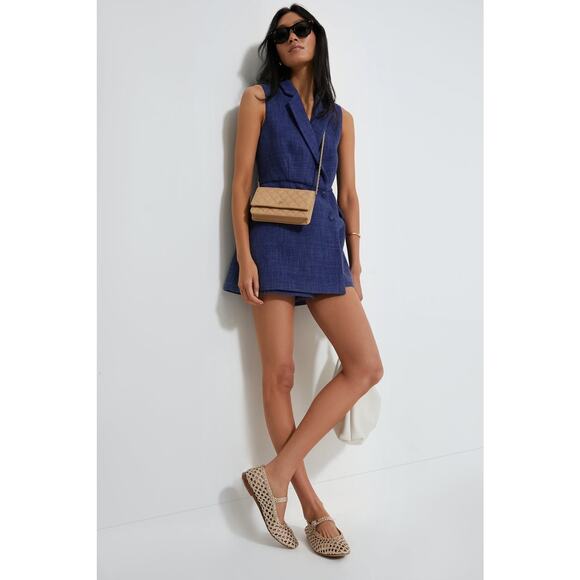 POMANDER PLACE Navy Tweed Campbell Romper Size XS NWT Retail $148 Tuckernuck - Picture 8 of 9